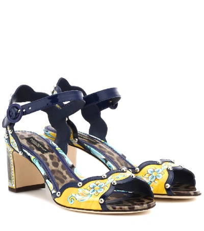 Shop Dolce & Gabbana Embellished Leather Sandals