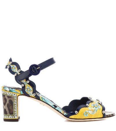 Shop Dolce & Gabbana Embellished Leather Sandals