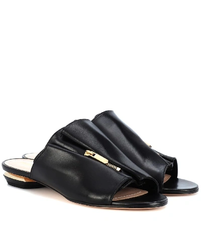 Shop Nicholas Kirkwood Kristen Embellished Leather Slides In Black