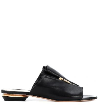 Shop Nicholas Kirkwood Kristen Embellished Leather Slides In Black