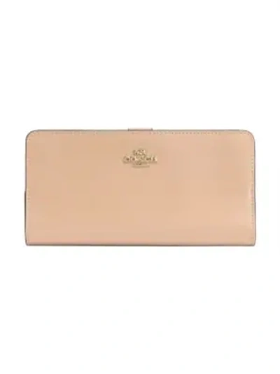 Shop Coach Leather Phone Wallet In Nude