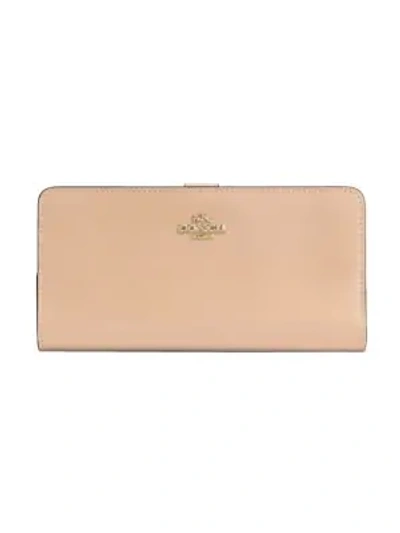 Shop Coach Leather Phone Wallet In Nude