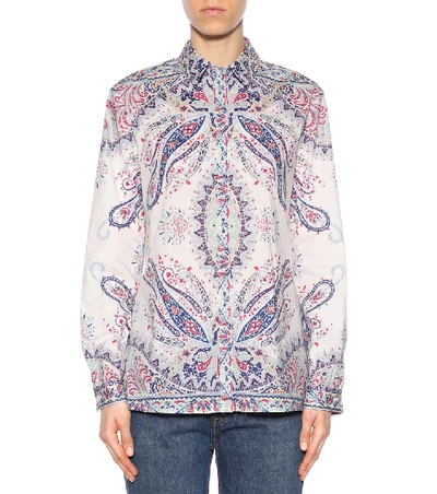 Shop Etro Printed Cotton-blend Shirt In Multicoloured