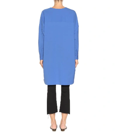 Shop Max Mara Wool-blend Blouse In Blue