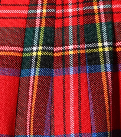 Shop Christopher Kane Tartan Wool Miniskirt In Red