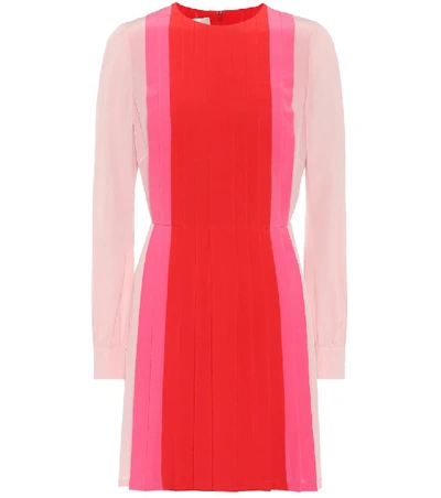 Shop Valentino Silk Mini Dress In Multicoloured