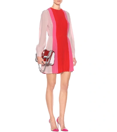 Shop Valentino Silk Mini Dress In Multicoloured