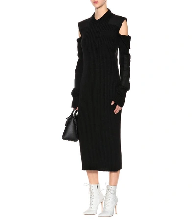 Shop Calvin Klein 205w39nyc Ribbed Cotton-blend Knit Dress