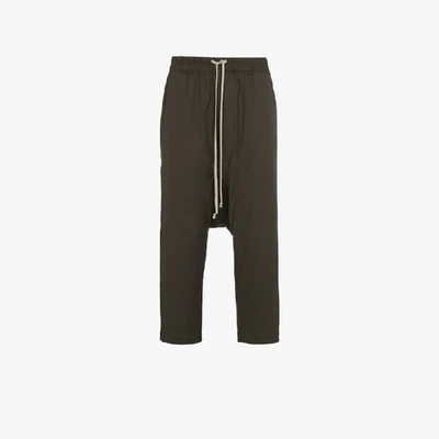 Shop Rick Owens Drawstring Cropped Trousers In Grey