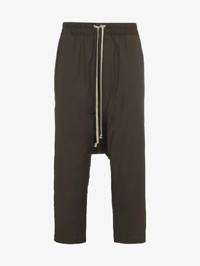 Shop Rick Owens Drawstring Cropped Trousers In Grey