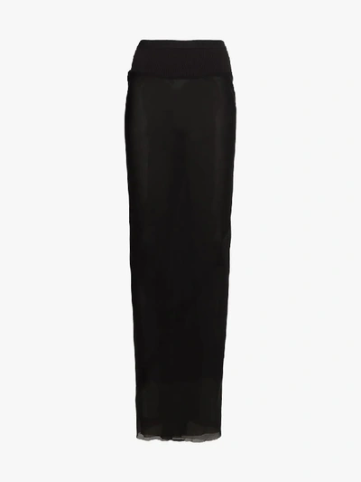 Shop Rick Owens Maxi Bias Cut Skirt In Black