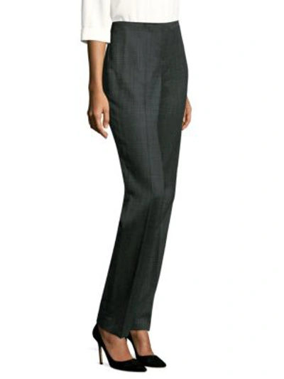 Shop Hugo Boss Straight Leg Wool Pants In Black