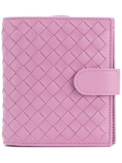 Shop Bottega Veneta Twilight Intrecciato Nappa Mini Wallet - Pink