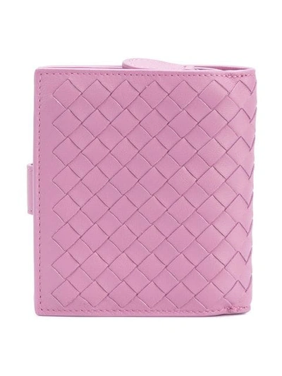 Shop Bottega Veneta Twilight Intrecciato Nappa Mini Wallet - Pink