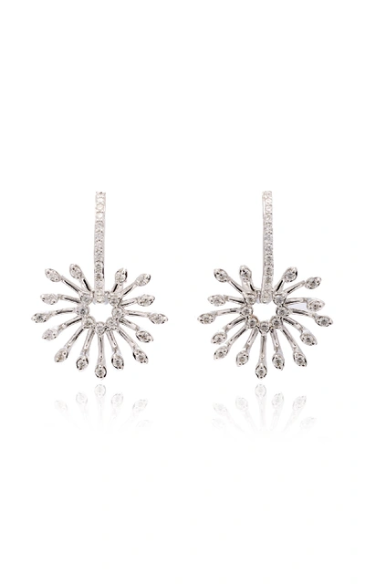 Shop Hueb M'o Exclusive Starburst Diamond Drop Earrings In White