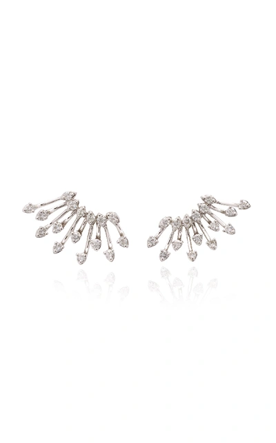 Shop Hueb M'o Exclusive Starburst Diamond Earrings In White