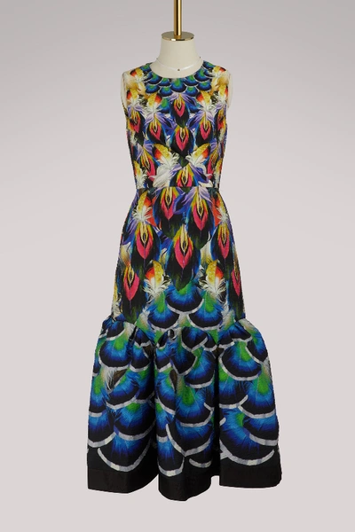 Shop Mary Katrantzou Raven Printed Dress In Peacock Feathers