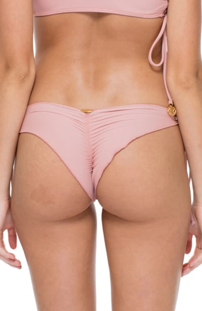 Shop Luli Fama Seamless Side Tie Brazilian Bikini Bottoms In Rosa