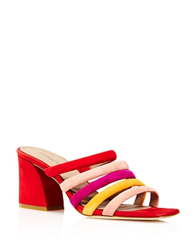 Shop Donald Pliner Women's Wes Color-block Suede High-heel Slide Sandals - 100% Exclusive In Rose