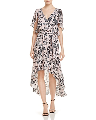 Shop Parker Demi Floral High/low Silk Dress In Pearl Paradise