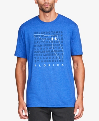 Shop Under Armour Men's Charged Cotton Graphic-print T-shirt In Royal