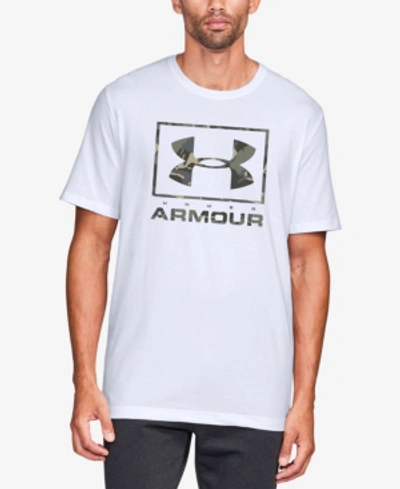 Shop Under Armour Men's Charged Cotton Print-logo T-shirt In White