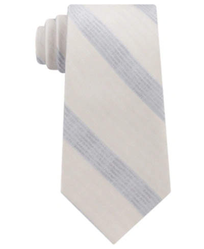 Shop Calvin Klein Men's Cloud Stripe Silk Tie In Taupe