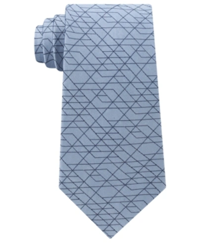 Shop Calvin Klein Men's Geo Optics Silk Tie In Blue