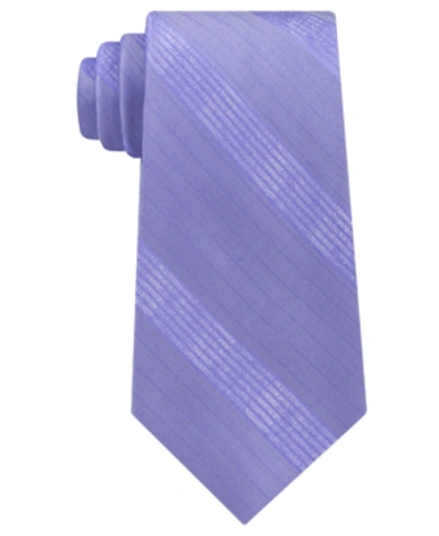 Shop Calvin Klein Men's Cloud Stripe Silk Tie In Purple