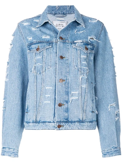 Shop Forte Couture 'yeah' Jeansjacke In Blue