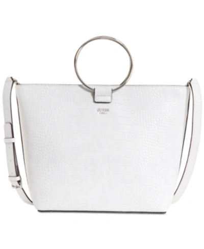Shop Guess Keaton Crescent Extra-large Tote In White