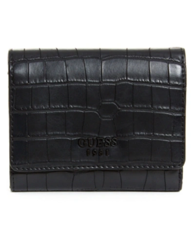 Shop Guess Keaton Small Trifold Wallet In Black