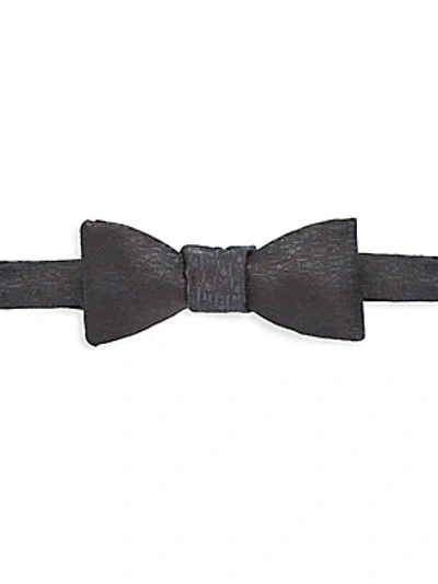 Shop Ferragamo Silk Jacquard Bow Tie In White