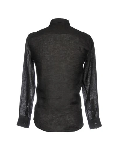 Shop Emporio Armani Linen Shirt In Black