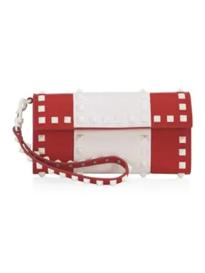 Shop Valentino Free Rockstud Leather Continental Wallet In Red
