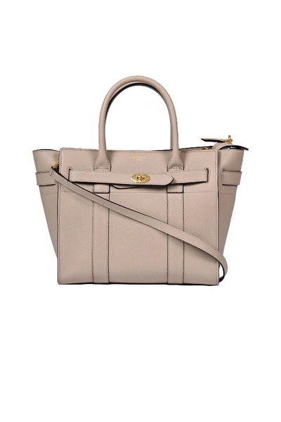Shop Mulberry Zip Bayswater Tote In Nude & Neutrals