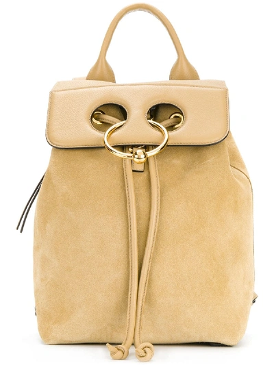 Shop Jw Anderson Pierce Leather Flap Backpack In Yellow