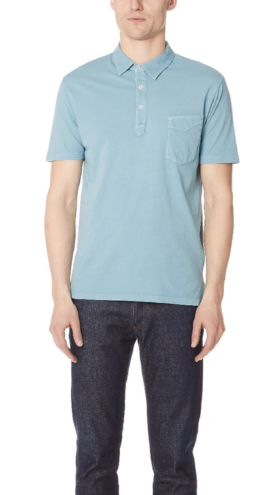 Shop Officine Generale Bd Polo In Island Blue