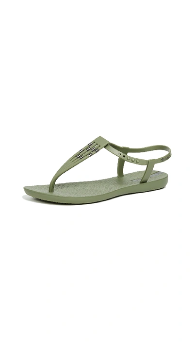 Shop Ipanema Sunray T-strap Sandals In Green/green