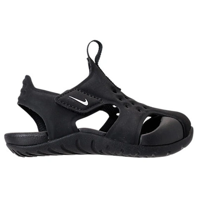 Shop Nike Boys' Toddler Sunray Protect 2 Hook-and-loop Sandals In Black/white