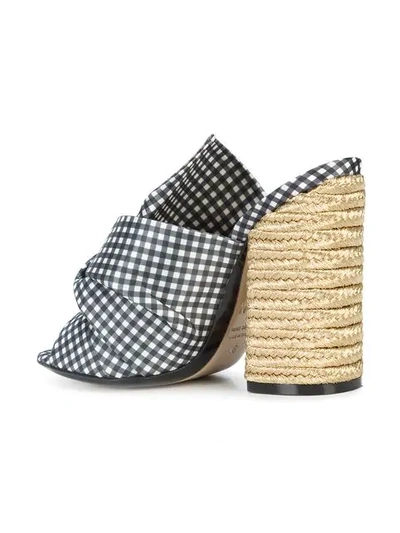 Shop N°21 Nº21 Gingham Abstract Bow Mules - Black