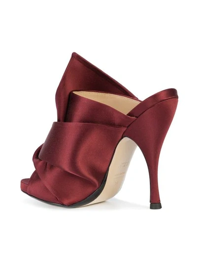 Shop N°21 Abstract Bow High-heel Mules In Red