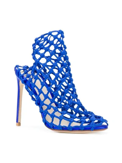Shop Francesco Russo Caged Heel Sandals In Blue