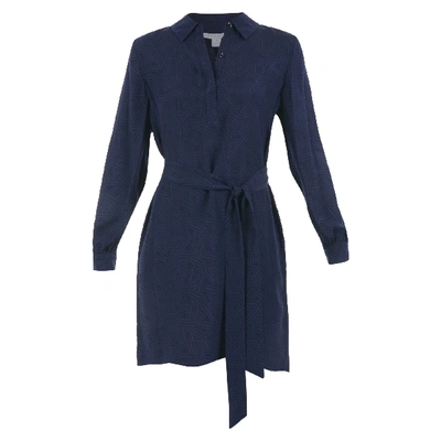 Shop Diane Von Furstenberg Seanna Silk Dress In Navy Blue