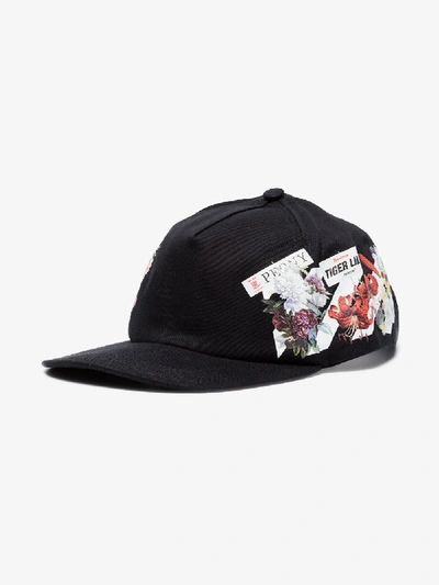 Shop Off-white Floral Baseball Cap In Black