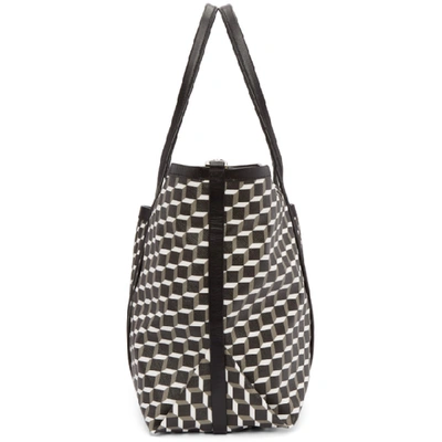 Shop Pierre Hardy Tricolor Perspective Cube Tote In Black White