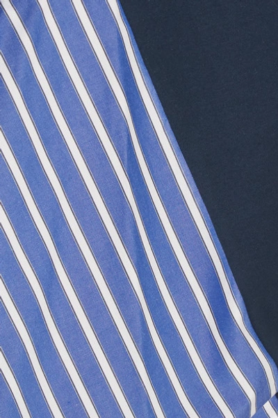 Shop Sacai Striped Cotton-poplin And Cotton-jersey Top