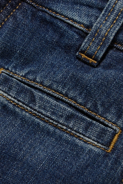 Shop Loewe Fisherman Gauze-trimmed High-rise Straight-leg Jeans