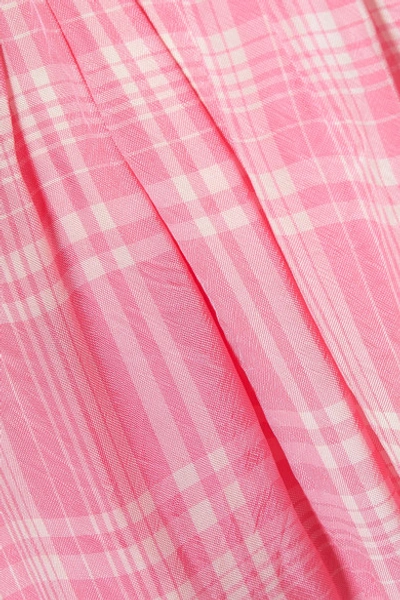 Shop Rosie Assoulin Checked Voile Midi Skirt In Baby Pink