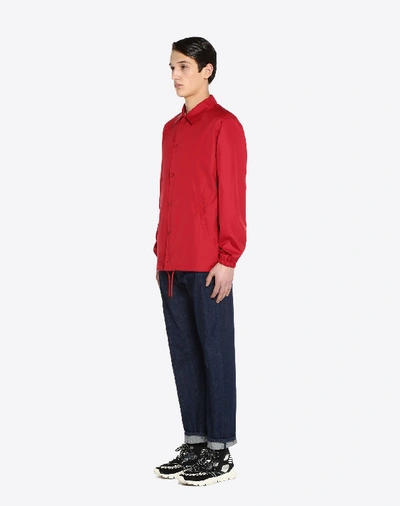Valentino "coach Jacket With Vltn Print   " Man Red Polyester 100% 46 In Red